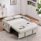 CLIHOME Canapé convertible 55,1 po avec dossier réglable, poches de rangement, 2 oreillers moelleux