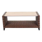 Courtyard Casual Costa Mesa 5 pc Sofa & Coffee Table Set - Brown One Sofa, Two Club Chairs, One End Table, & Coffee Table