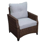 Courtyard Casual Costa Mesa 5 pc Sofa & Coffee Table Set - Brown One Sofa, Two Club Chairs, One End Table, & Coffee Table