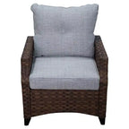 Courtyard Casual Costa Mesa 5 pc Sofa & Coffee Table Set - Brown One Sofa, Two Club Chairs, One End Table, & Coffee Table