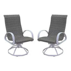 Courtyard Casual Santa Fe Aluminum Swivel Rocker Wicker Seat Set of 2