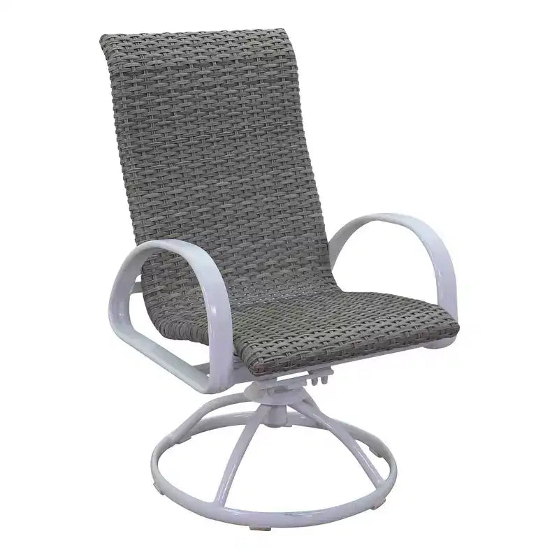 Courtyard Casual Santa Fe Aluminum Swivel Rocker Wicker Seat Set of 2