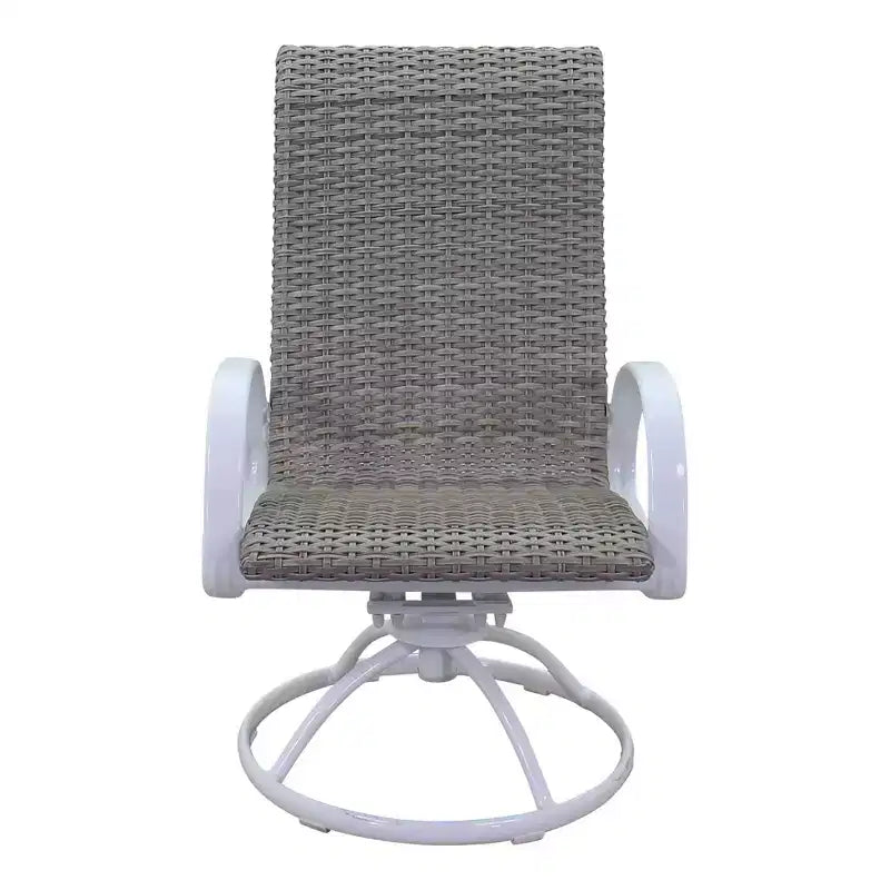 Courtyard Casual Santa Fe Aluminum Swivel Rocker Wicker Seat Set of 2