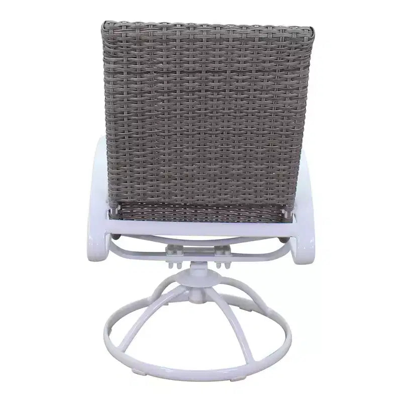 Courtyard Casual Santa Fe Aluminum Swivel Rocker Wicker Seat Set of 2