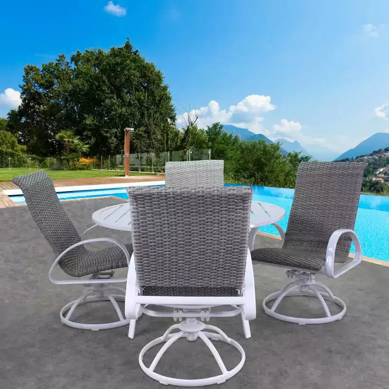 Courtyard Casual Santa Fe Aluminum Swivel Rocker Wicker Seat Set of 2