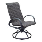 Courtyard Casual Santa Fe 5 pc Square Fire Pit Set with Wicker Swivel Rockers Includes One Square Fire Pit and Four Swivel Rockers with Wicker Seats