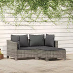 vidaXL Patio Lounge Set Gray Poly Rattan Garden Outdoor Chair Multi Models