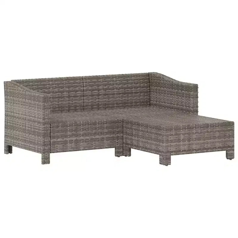 vidaXL Patio Lounge Set Gray Poly Rattan Garden Outdoor Chair Multi Models
