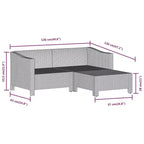 vidaXL Patio Lounge Set Gray Poly Rattan Garden Outdoor Chair Multi Models