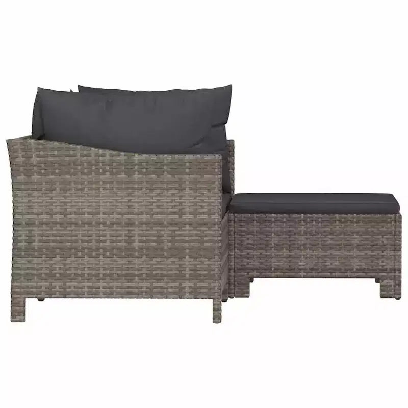 vidaXL Patio Lounge Set Gray Poly Rattan Garden Outdoor Chair Multi Models