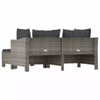 vidaXL Patio Lounge Set Gray Poly Rattan Garden Outdoor Chair Multi Models