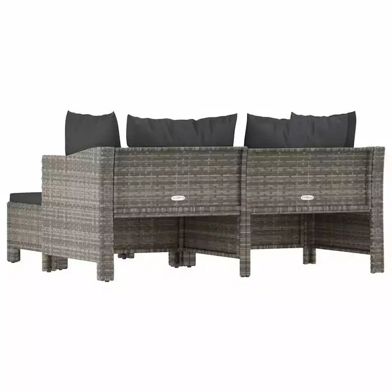 vidaXL Patio Lounge Set Gray Poly Rattan Garden Outdoor Chair Multi Models