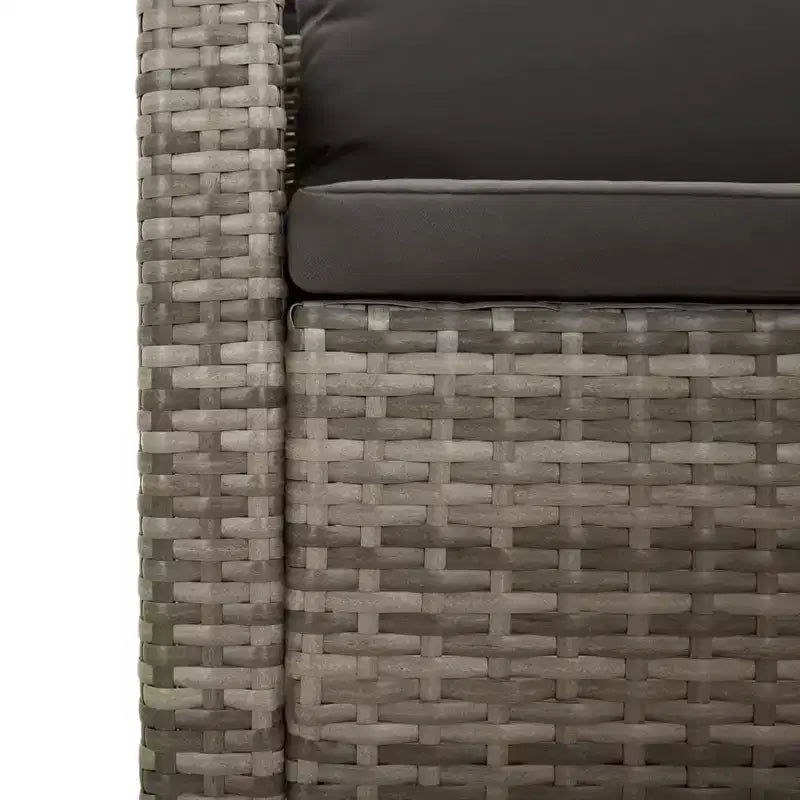 vidaXL Patio Lounge Set Gray Poly Rattan Garden Outdoor Chair Multi Models