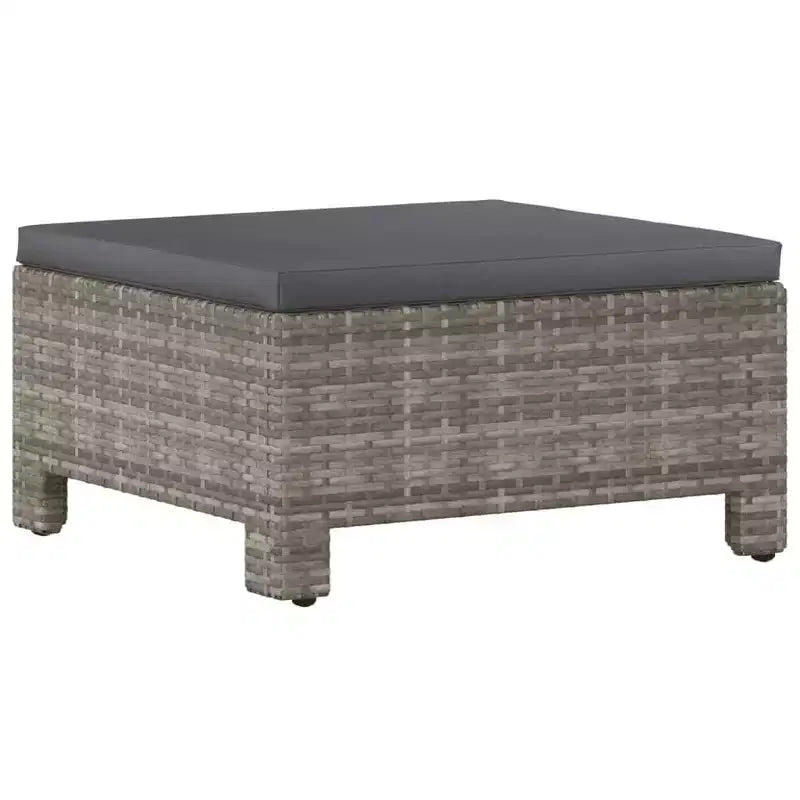 vidaXL Footrest Grey Poly rattan, Powder-Coated Steel