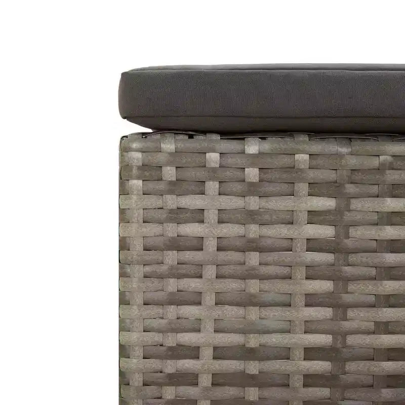vidaXL Repose-pied gris en résine tressée et acier laqué