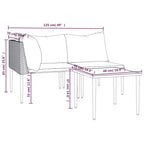 vidaXL Garden Lounge Set Gray PE rattan, steel, polyester Medium Modular
