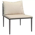 vidaXL Garden Lounge Set Gray PE rattan, steel, polyester Medium Modular