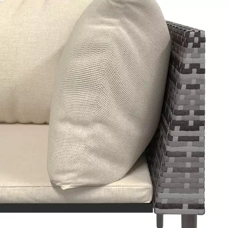 vidaXL Garden Lounge Set Gray PE rattan, steel, polyester Medium Modular