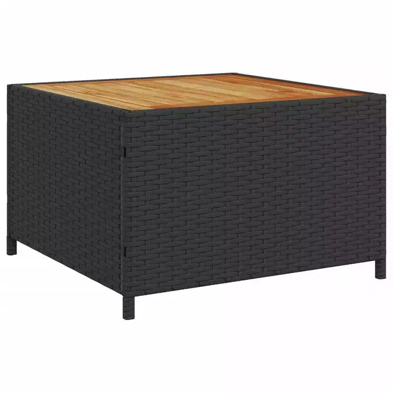 vidaXL Garden Sofa Black PE rattan, powder-coated steel, solid acacia wood