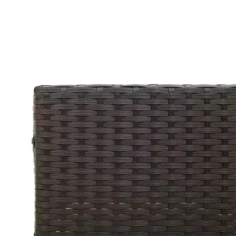 vidaXL Garden Sofa Black PE rattan, powder-coated steel, solid acacia wood