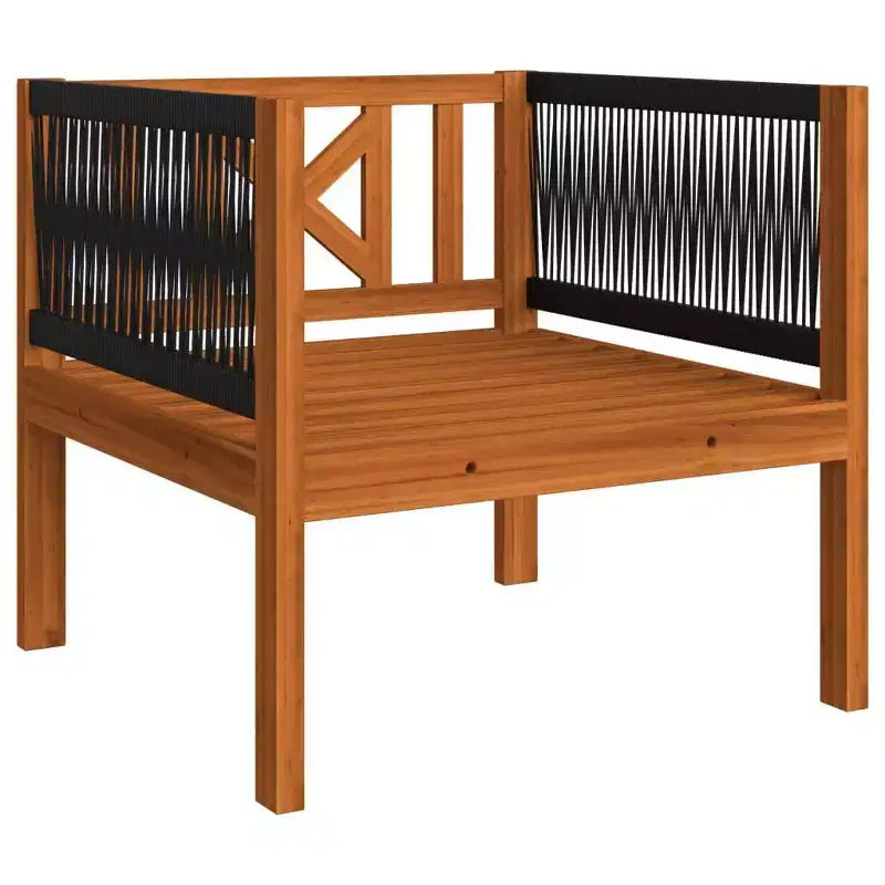 vidaXL Acacia Wood Patio Lounge Set with Cushions-Cream-Ideal for Garden, Patio & Living Room-Includes Sofa, Armchair, Footrest, Table