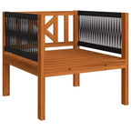 vidaXL Acacia Wood Patio Lounge Set with Cushions-Cream-Ideal for Garden, Patio & Living Room-Includes Sofa, Armchair, Footrest, Table