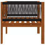 vidaXL 7 Piece Solid Acacia Wood Patio Lounge Set with Cream Cushions - Rustic Weather-Resistant Garden Furniture Set with Table, Sofas, Armchair.