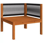 vidaXL 7 Piece Solid Acacia Wood Patio Lounge Set with Cream Cushions - Rustic Weather-Resistant Garden Furniture Set with Table, Sofas, Armchair.