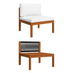 vidaXL 4 Piece Modern Patio Lounge Set - Cream Solid Acacia Wood with Comfortable Cushions - Timeless Design for Garden, Patio or Living Room