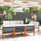 vidaXL Garden Lounge Set Cream, Brown Solid Acacia wood Large Modular