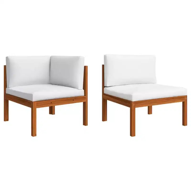 vidaXL Garden Lounge Set Cream, Brown Solid Acacia wood Large Modular