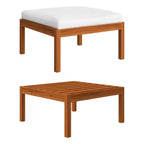 vidaXL Garden Lounge Set Cream Solid Acacia Wood Medium Modular