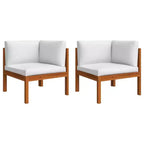 vidaXL Solid Acacia Wood Patio Lounge Set - 6 Piece Outdoor Furniture Set with Cushions, Cream White, Weather-Resistant and Easy Assembly