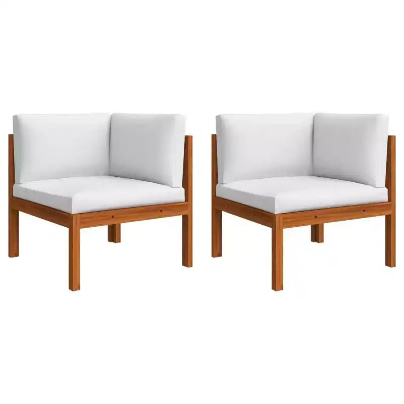 vidaXL Solid Acacia Wood Patio Lounge Set - 6 Piece Outdoor Furniture Set with Cushions, Cream White, Weather-Resistant and Easy Assembly
