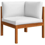 vidaXL Solid Acacia Wood Patio Lounge Set - 6 Piece Outdoor Furniture Set with Cushions, Cream White, Weather-Resistant and Easy Assembly