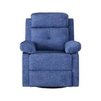 MAYEERTY Petit fauteuil inclinable berçant pivotant bleu, design compact, idéal pour chambre à coucher ou salon, pour femmes