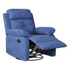 MAYEERTY Petit fauteuil inclinable berçant pivotant bleu, design compact, idéal pour chambre à coucher ou salon, pour femmes
