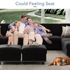 GustoWave 9-Seat Modular Sectional Sofa, Deep Seat Cloud Couch with Reversible Chaise, Chenille L Shaped Couch with Storage