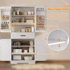 TROPOW 72 Inch Tall Pantry Storage Cabinet, Kitchen Pantry Cabinet with Drawer, Door Shelves, Adjustable Shelves, Large Kitchen Pantry,White