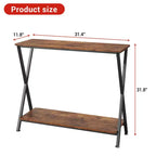 Sofa Tables Narrow Long Behind Couch Table, 2-Tier Industrial Entryway Table, Living Room Console Table, Metal Shelf, for Living Room, Foyer, Hallway