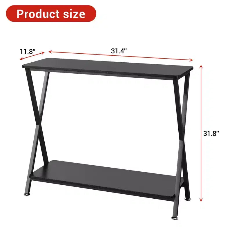 Sofa Tables Narrow Long Behind Couch Table, 2-Tier Industrial Entryway Table, Living Room Console Table, Metal Shelf, for Living Room, Foyer, Hallway