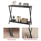 Sofa Tables Narrow Long Behind Couch Table, 2-Tier Industrial Entryway Table, Living Room Console Table, Metal Shelf, for Living Room, Foyer, Hallway