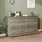 Karl Home Commode à 6 tiroirs en panneaux de particules gris, 150 cm de largeur