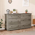Karl Home Commode à 6 tiroirs en panneaux de particules gris, 150 cm de largeur