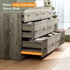 Karl Home Commode à 6 tiroirs en panneaux de particules gris, 150 cm de largeur