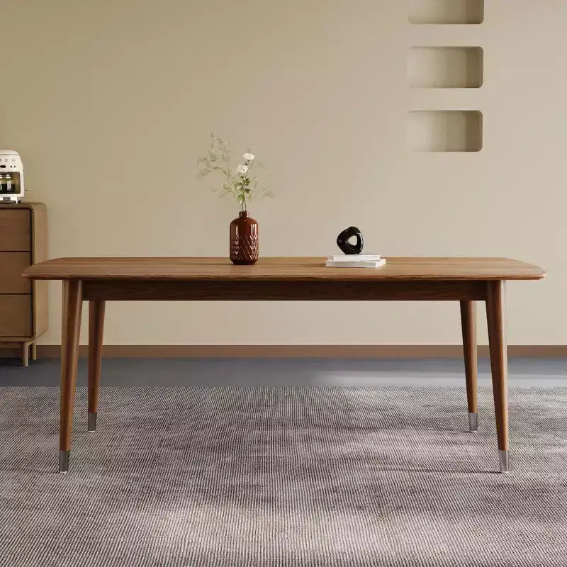 Table de salle à manger et bureau Luck Live Mid-Century Modern 62,9 avec plateau aspect bois et pieds en bois massif