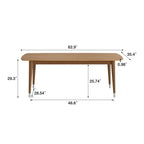 Table de salle à manger et bureau Luck Live Mid-Century Modern 62,9 avec plateau aspect bois et pieds en bois massif