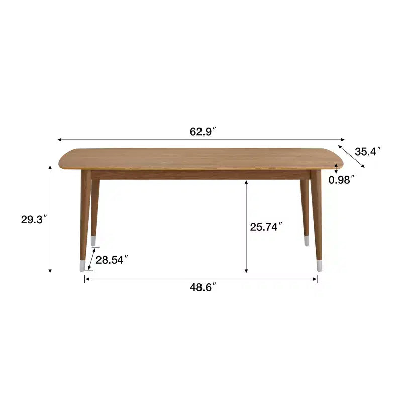 Table de salle à manger et bureau Luck Live Mid-Century Modern 62,9 avec plateau aspect bois et pieds en bois massif