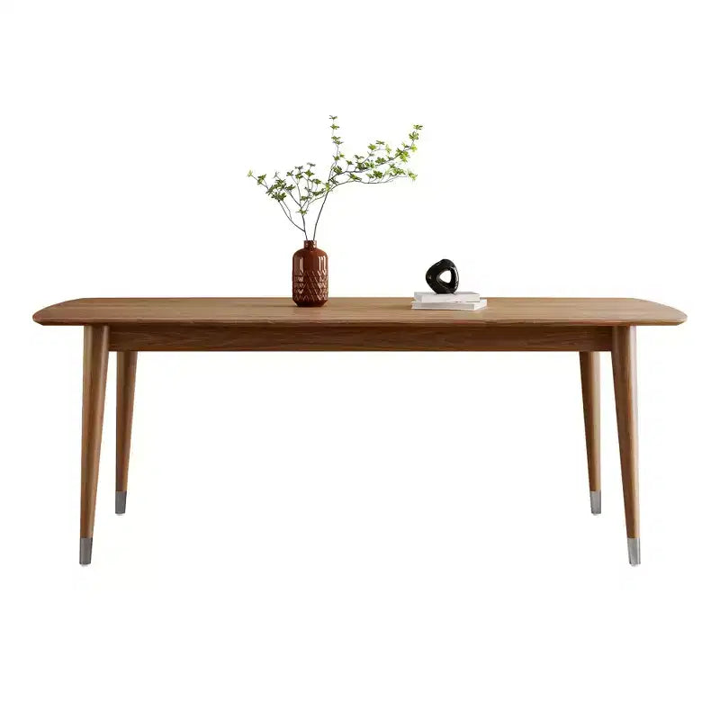 Table de salle à manger et bureau Luck Live Mid-Century Modern 62,9 avec plateau aspect bois et pieds en bois massif