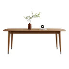 Table de salle à manger et bureau Luck Live Mid-Century Modern 62,9 avec plateau aspect bois et pieds en bois massif